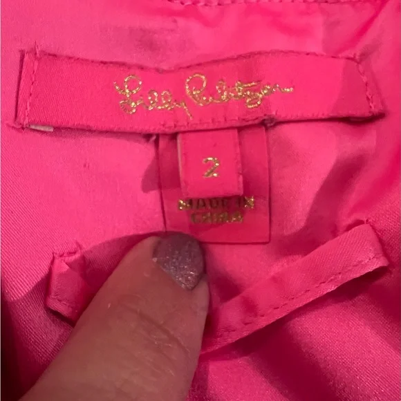 Lilly Pulitzer Women's Pink Ruffle-Shoulder Jumpsuit with Waist Tie - Picture 10 of 11